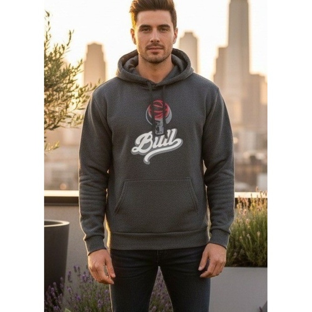 Next Level Apparel Hoodie Sweatshirt Men's Size M Bull Basketball Black Pullover